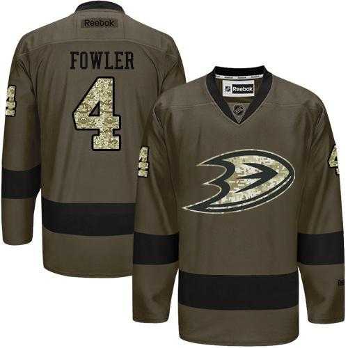 Glued Anaheim Ducks #4 Cam Fowler Green Salute to Service NHL Jersey